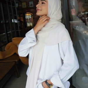 Chiffon Warm Ivory - Instant Hijab
