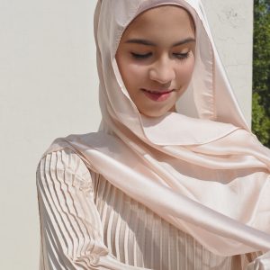 Light Peach Silk - Instant Hijab